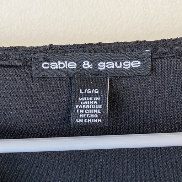 Cable & Gauge black lace wrap, front top - Picture 3 of 11